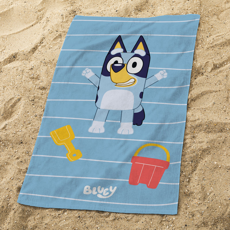 Drap de Plage Bluey Hourra