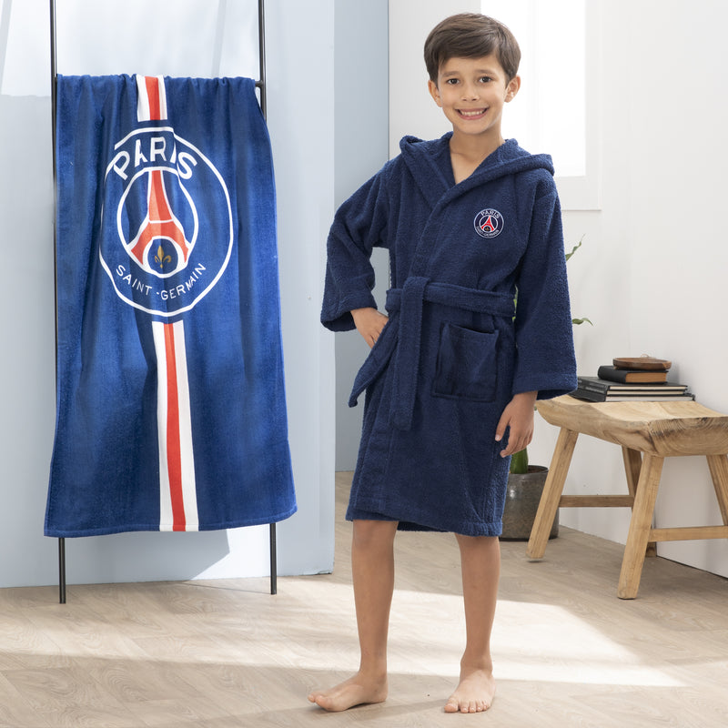 Peignoir enfant PSG Lignes Capuche